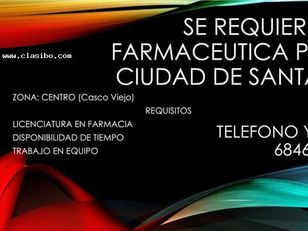 Se requiere farmaceutica