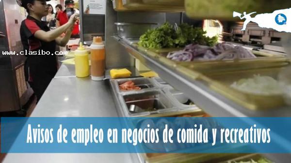 Buscan empleados para negocios de comida y entretenimiento